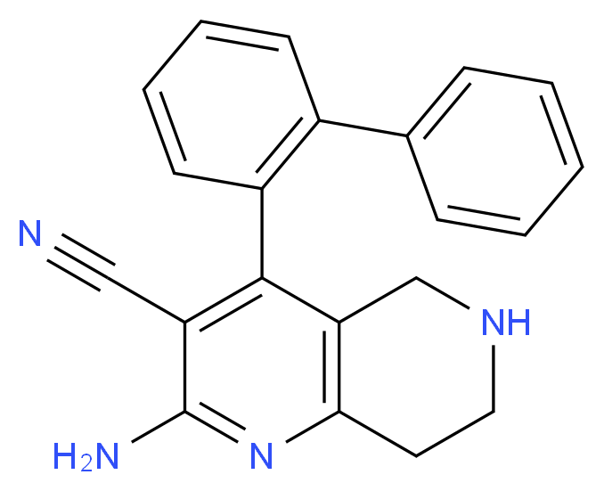 2-amino-4-(2-biphenylyl)-5,6,7,8-tetrahydro-1,6-naphthyridine-3-carbonitrile_分子结构_CAS_)