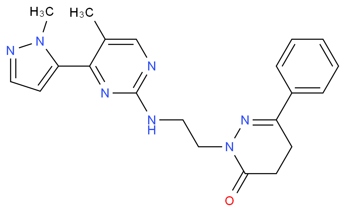 2-(2-{[5-methyl-4-(1-methyl-1H-pyrazol-5-yl)pyrimidin-2-yl]amino}ethyl)-6-phenyl-4,5-dihydropyridazin-3(2H)-one_分子结构_CAS_)