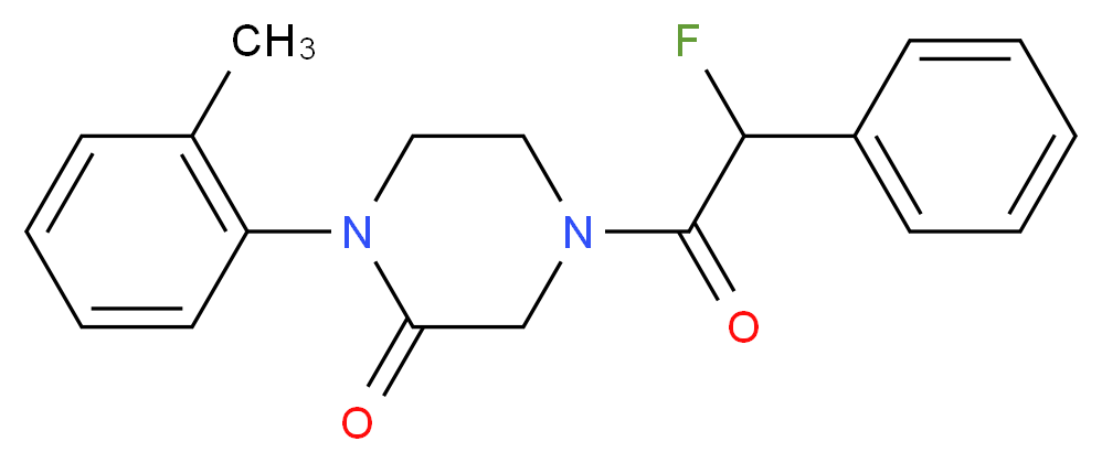4-[fluoro(phenyl)acetyl]-1-(2-methylphenyl)-2-piperazinone_分子结构_CAS_)
