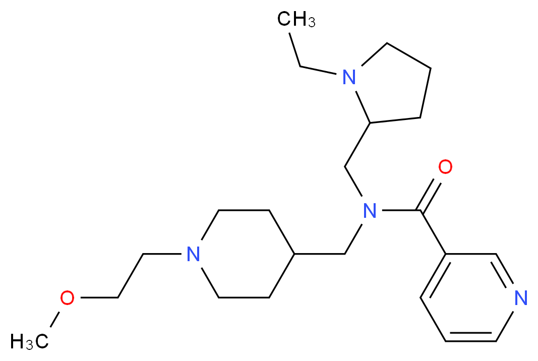 N-[(1-ethyl-2-pyrrolidinyl)methyl]-N-{[1-(2-methoxyethyl)-4-piperidinyl]methyl}nicotinamide_分子结构_CAS_)