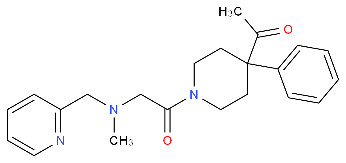 1-{1-[N-methyl-N-(2-pyridinylmethyl)glycyl]-4-phenyl-4-piperidinyl}ethanone_分子结构_CAS_)