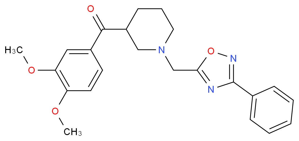 (3,4-dimethoxyphenyl){1-[(3-phenyl-1,2,4-oxadiazol-5-yl)methyl]-3-piperidinyl}methanone_分子结构_CAS_)