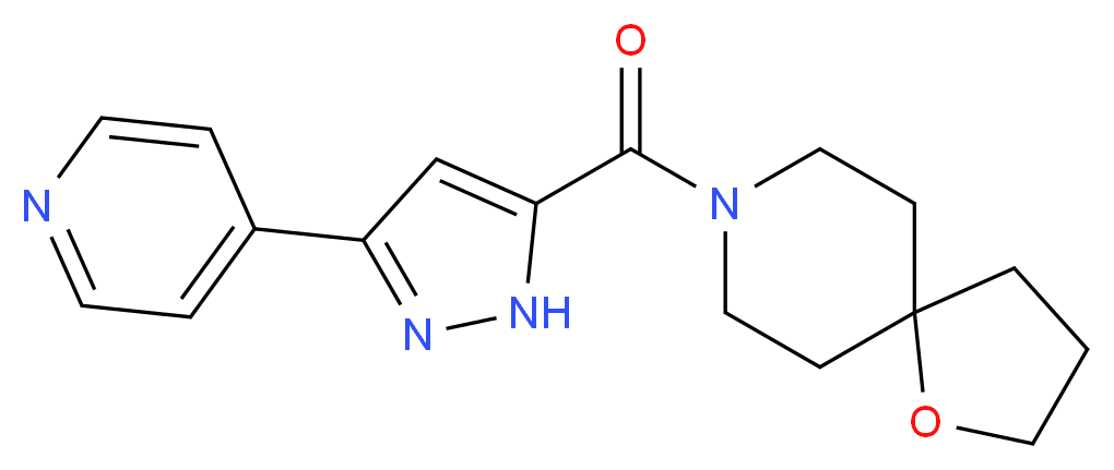 8-{[3-(4-pyridinyl)-1H-pyrazol-5-yl]carbonyl}-1-oxa-8-azaspiro[4.5]decane_分子结构_CAS_)