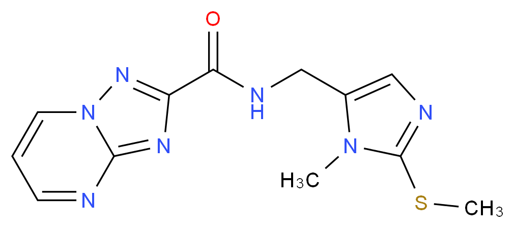 N-{[1-methyl-2-(methylthio)-1H-imidazol-5-yl]methyl}[1,2,4]triazolo[1,5-a]pyrimidine-2-carboxamide_分子结构_CAS_)