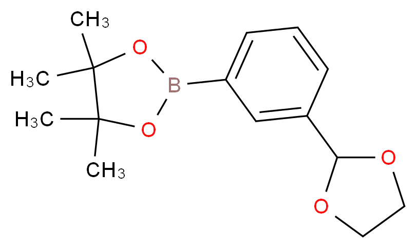 3-(1,3-二氧戊环-2-基)苯硼酸频哪醇酯_分子结构_CAS_1257648-34-2)