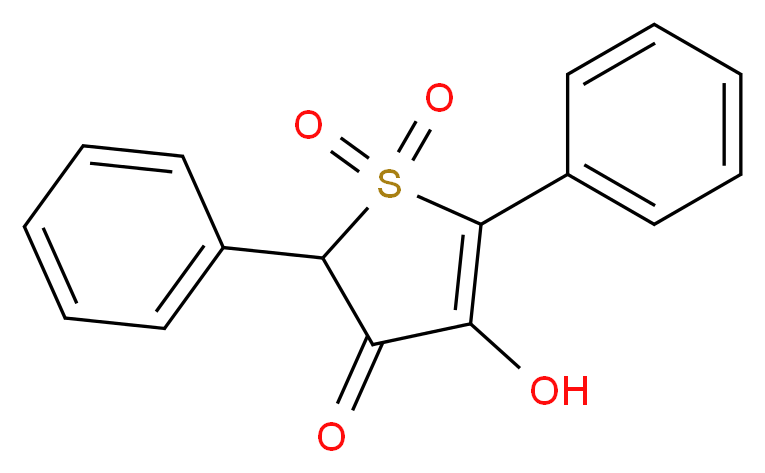 2,5-二苯基-3-氧代-4-羟基-2,3-二氢噻吩-1,1-二氧化物_分子结构_CAS_54714-10-2)