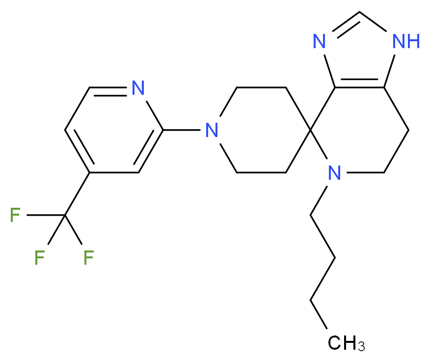 5-butyl-1'-[4-(trifluoromethyl)pyridin-2-yl]-1,5,6,7-tetrahydrospiro[imidazo[4,5-c]pyridine-4,4'-piperidine]_分子结构_CAS_)