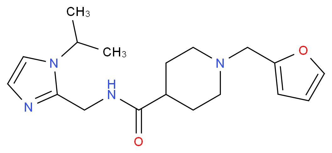 1-(2-furylmethyl)-N-[(1-isopropyl-1H-imidazol-2-yl)methyl]piperidine-4-carboxamide_分子结构_CAS_)