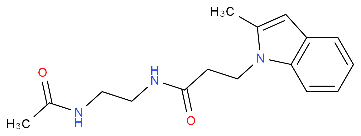 N-[2-(acetylamino)ethyl]-3-(2-methyl-1H-indol-1-yl)propanamide_分子结构_CAS_)