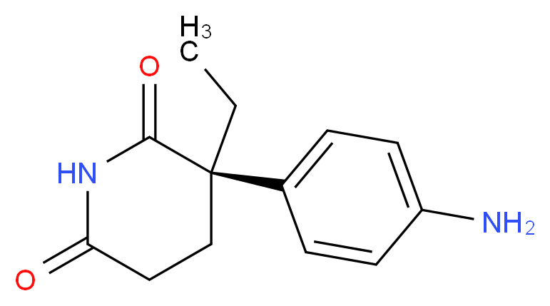 (3R)-3-(4-aminophenyl)-3-ethylpiperidine-2,6-dione_分子结构_CAS_55511-44-9