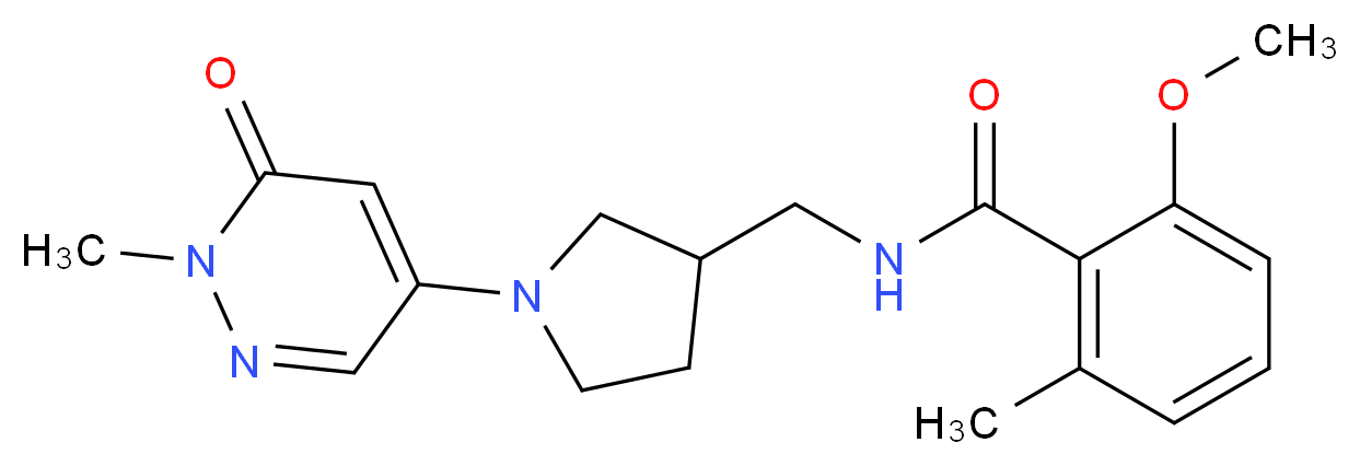 2-methoxy-6-methyl-N-{[1-(1-methyl-6-oxo-1,6-dihydro-4-pyridazinyl)-3-pyrrolidinyl]methyl}benzamide_分子结构_CAS_)