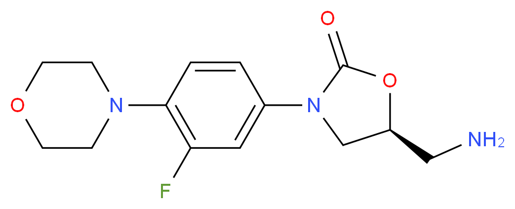 (5S)-5-(aminomethyl)-3-[3-fluoro-4-(morpholin-4-yl)phenyl]-1,3-oxazolidin-2-one_分子结构_CAS_168828-90-8