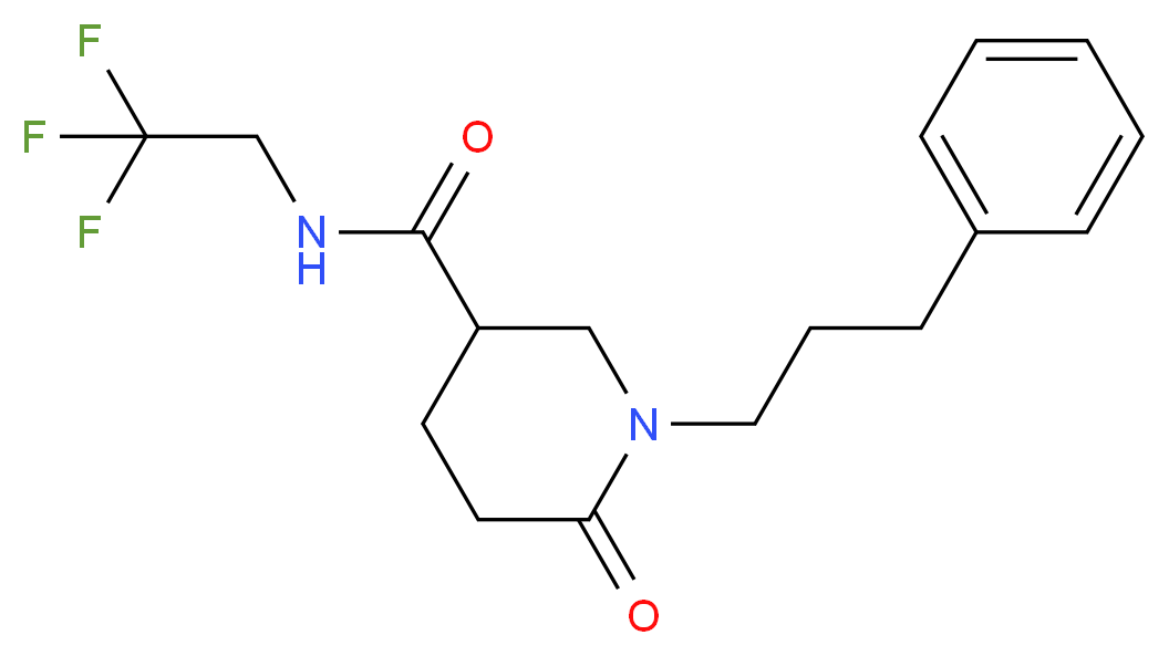 6-oxo-1-(3-phenylpropyl)-N-(2,2,2-trifluoroethyl)-3-piperidinecarboxamide_分子结构_CAS_)