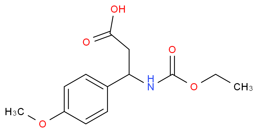 3-Ethoxycarbonylamino-3-(4-methoxy-phenyl)-propionic acid_分子结构_CAS_332052-65-0)