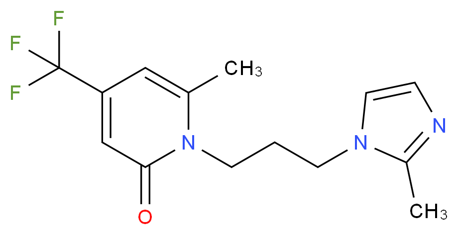 6-methyl-1-[3-(2-methyl-1H-imidazol-1-yl)propyl]-4-(trifluoromethyl)pyridin-2(1H)-one_分子结构_CAS_)