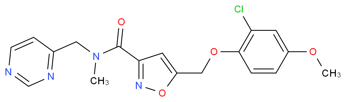5-[(2-chloro-4-methoxyphenoxy)methyl]-N-methyl-N-(4-pyrimidinylmethyl)-3-isoxazolecarboxamide_分子结构_CAS_)