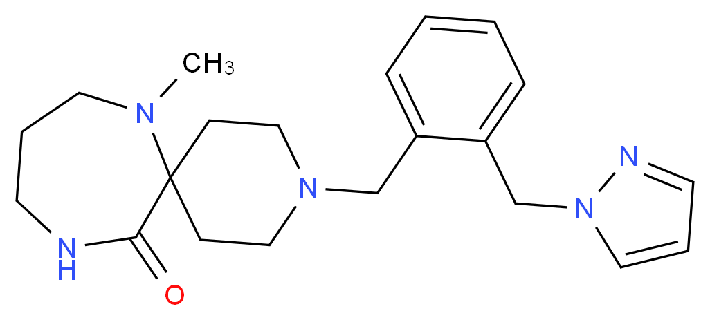 7-methyl-3-[2-(1H-pyrazol-1-ylmethyl)benzyl]-3,7,11-triazaspiro[5.6]dodecan-12-one_分子结构_CAS_)