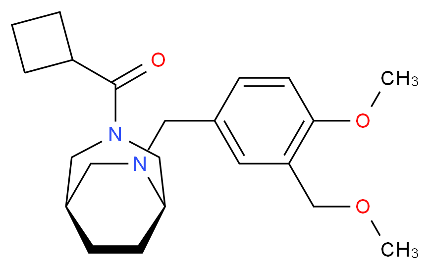 (1R*,5R*)-3-(cyclobutylcarbonyl)-6-[4-methoxy-3-(methoxymethyl)benzyl]-3,6-diazabicyclo[3.2.2]nonane_分子结构_CAS_)