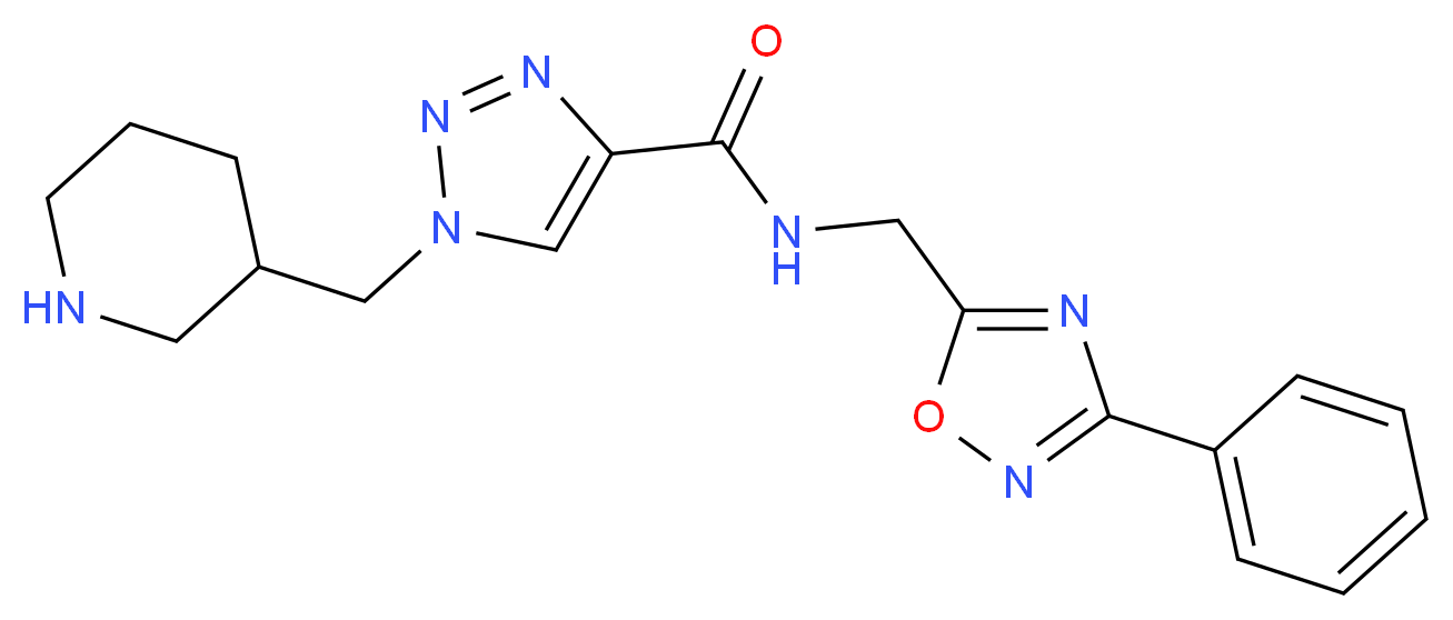 N-[(3-phenyl-1,2,4-oxadiazol-5-yl)methyl]-1-(piperidin-3-ylmethyl)-1H-1,2,3-triazole-4-carboxamide_分子结构_CAS_)