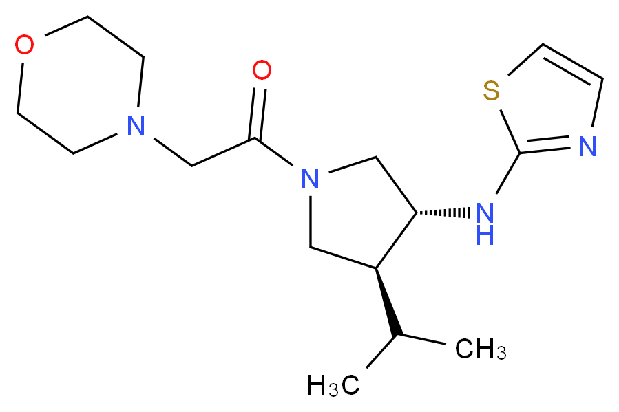 N-[(3R*,4S*)-4-isopropyl-1-(4-morpholinylacetyl)-3-pyrrolidinyl]-1,3-thiazol-2-amine_分子结构_CAS_)
