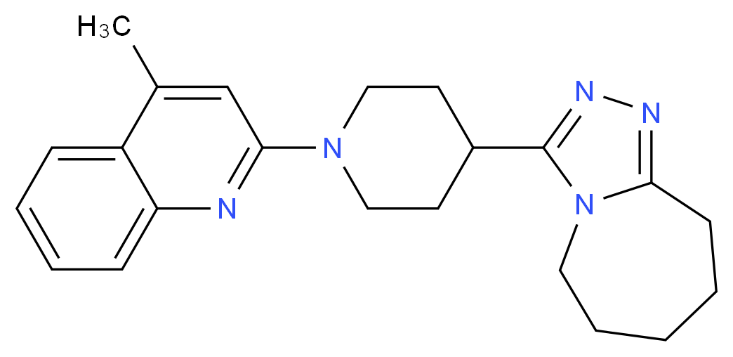 3-[1-(4-methyl-2-quinolinyl)-4-piperidinyl]-6,7,8,9-tetrahydro-5H-[1,2,4]triazolo[4,3-a]azepine_分子结构_CAS_)