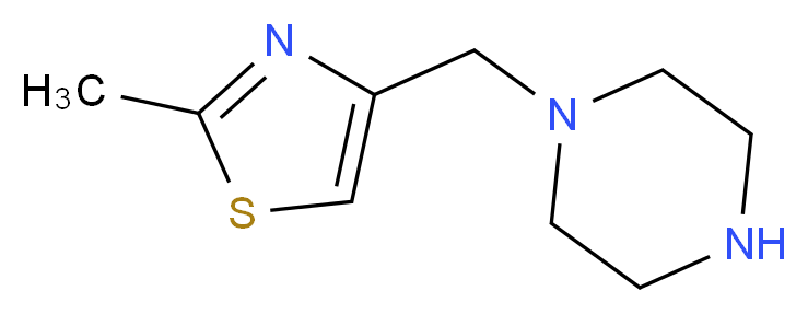 1-[(2-methyl-1,3-thiazol-4-yl)methyl]piperazine_分子结构_CAS_880361-73-9)