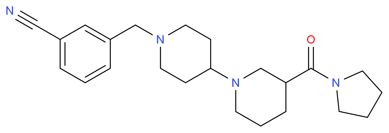 3-{[3-(pyrrolidin-1-ylcarbonyl)-1,4'-bipiperidin-1'-yl]methyl}benzonitrile_分子结构_CAS_)