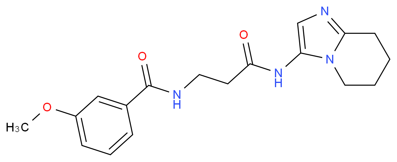 3-methoxy-N-[3-oxo-3-(5,6,7,8-tetrahydroimidazo[1,2-a]pyridin-3-ylamino)propyl]benzamide (non-preferred name)_分子结构_CAS_)