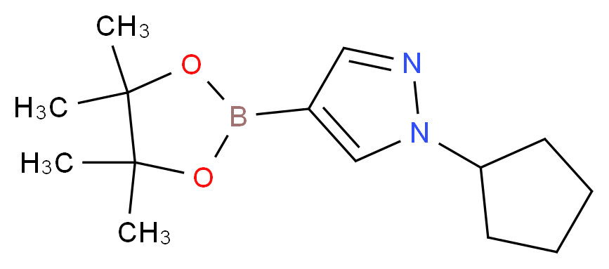 1-cyclopentyl-4-(tetramethyl-1,3,2-dioxaborolan-2-yl)-1H-pyrazole_分子结构_CAS_1233526-60-7