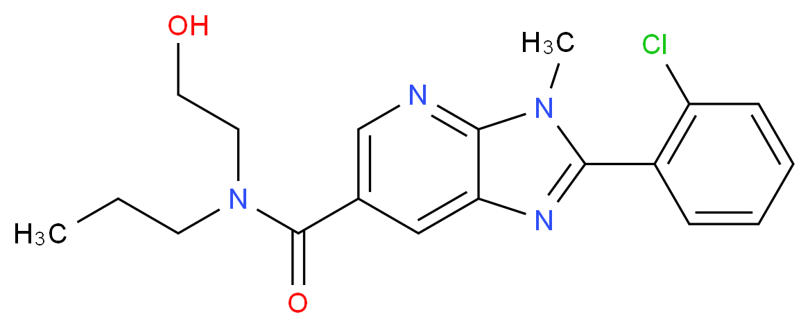 2-(2-chlorophenyl)-N-(2-hydroxyethyl)-3-methyl-N-propyl-3H-imidazo[4,5-b]pyridine-6-carboxamide_分子结构_CAS_)