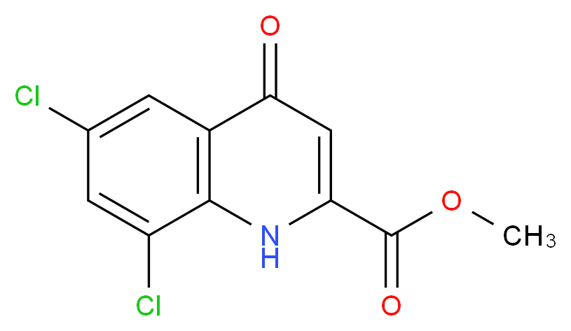 methyl 6,8-dichloro-4-oxo-1,4-dihydroquinoline-2-carboxylate_分子结构_CAS_1065074-55-6