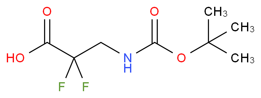 3-(tert-butoxycarbonylamino)-2,2-difluoropropanoic acid_分子结构_CAS_1196145-07-9)