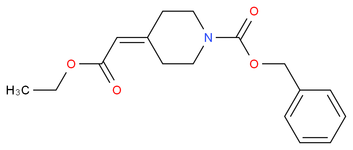 benzyl 4-(2-ethoxy-2-oxoethylidene)piperidine-1-carboxylate_分子结构_CAS_82244-11-9