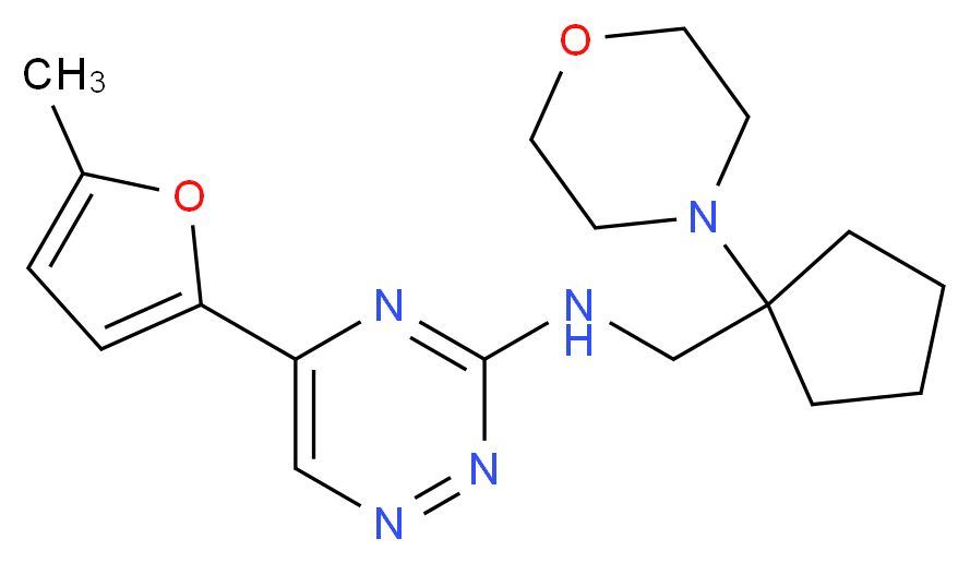 5-(5-methyl-2-furyl)-N-{[1-(4-morpholinyl)cyclopentyl]methyl}-1,2,4-triazin-3-amine_分子结构_CAS_)