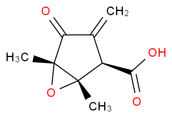 (1S,2R,5S)-1,5-dimethyl-3-methylidene-4-oxo-6-oxabicyclo[3.1.0]hexane-2-carboxylic acid_分子结构_CAS_52775-76-5