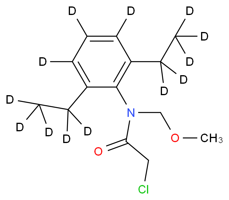 N-[bis(<sup>2</sup>H<sub>5</sub>)ethyl(<sup>2</sup>H<sub>3</sub>)phenyl]-2-chloro-N-(methoxymethyl)acetamide_分子结构_CAS_1015856-63-9