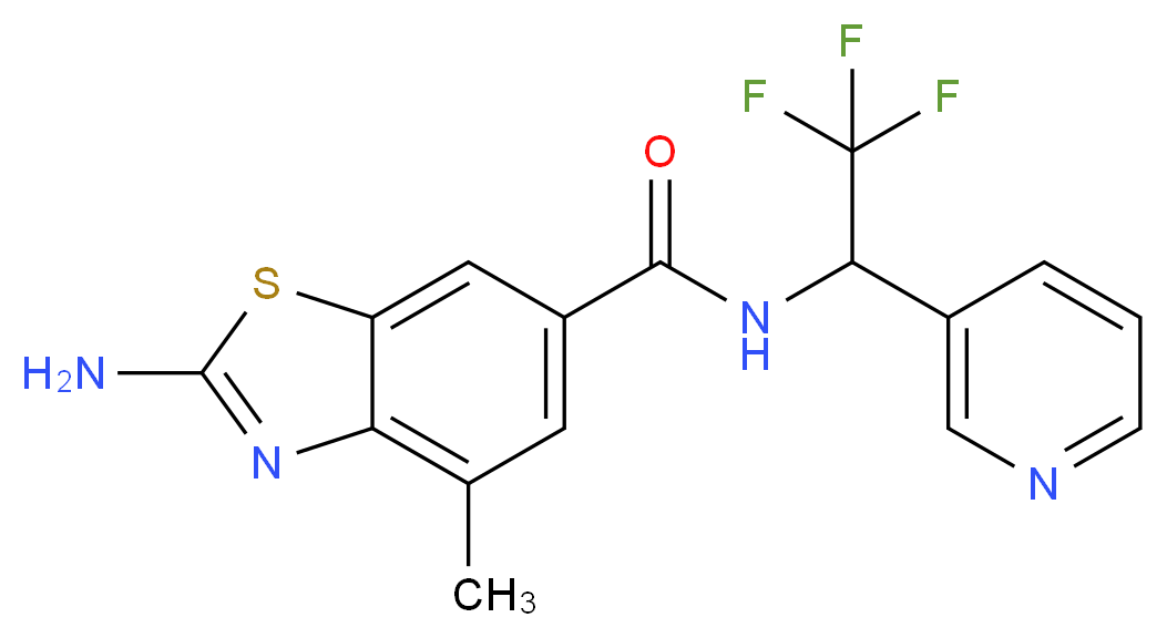 2-amino-4-methyl-N-(2,2,2-trifluoro-1-pyridin-3-ylethyl)-1,3-benzothiazole-6-carboxamide_分子结构_CAS_)