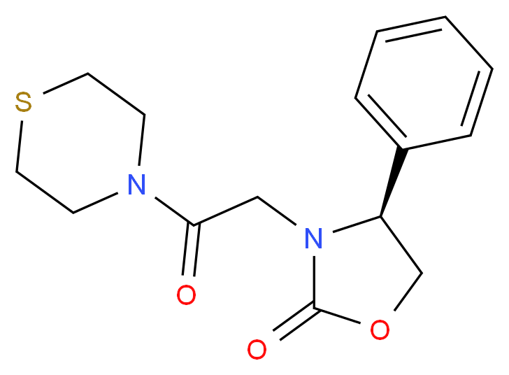 (4S)-3-(2-oxo-2-thiomorpholin-4-ylethyl)-4-phenyl-1,3-oxazolidin-2-one_分子结构_CAS_)