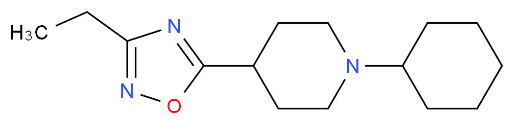1-cyclohexyl-4-(3-ethyl-1,2,4-oxadiazol-5-yl)piperidine_分子结构_CAS_)