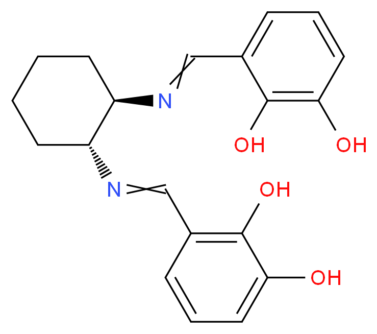 3-{N-[(1R,2R)-2-{[(2,3-dihydroxyphenyl)methylidene]amino}cyclohexyl]carboximidoyl}benzene-1,2-diol_分子结构_CAS_674285-08-6