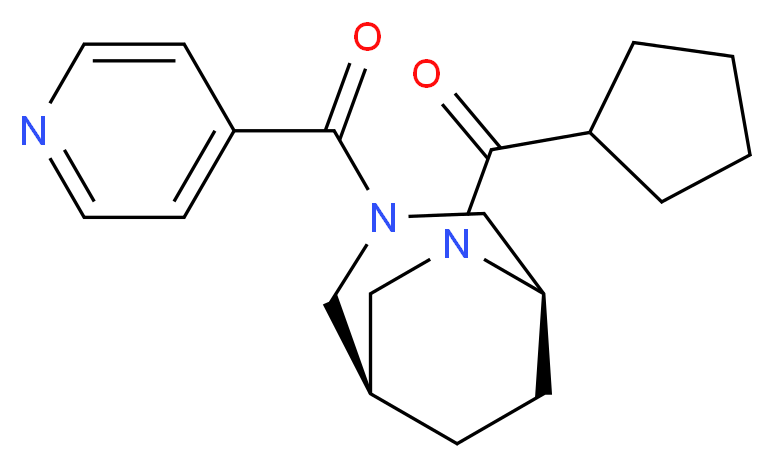 (1S*,5R*)-6-(cyclopentylcarbonyl)-3-isonicotinoyl-3,6-diazabicyclo[3.2.2]nonane_分子结构_CAS_)