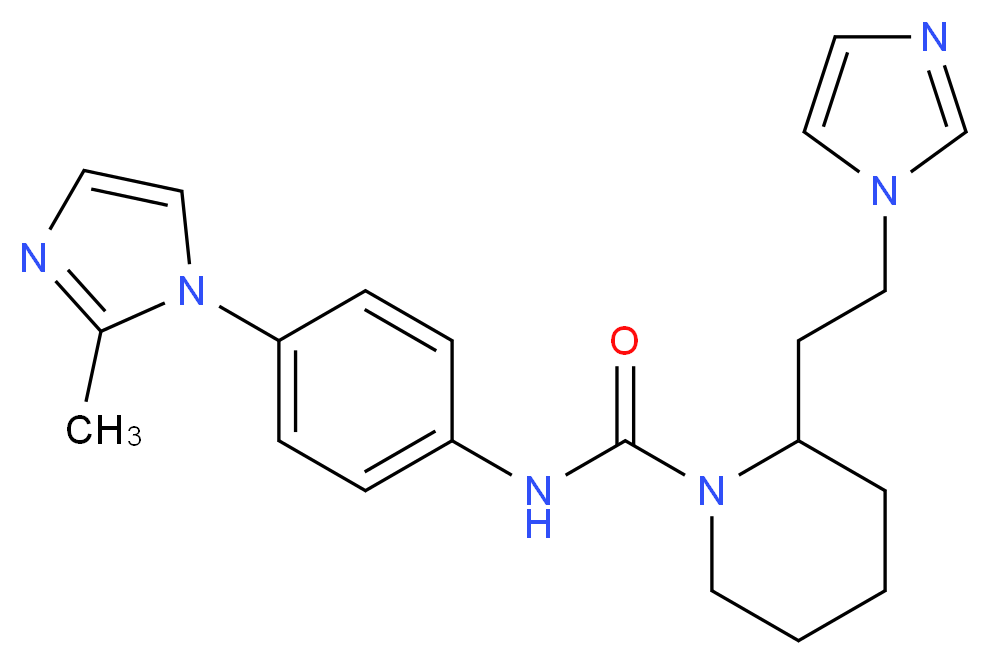 2-[2-(1H-imidazol-1-yl)ethyl]-N-[4-(2-methyl-1H-imidazol-1-yl)phenyl]piperidine-1-carboxamide_分子结构_CAS_)