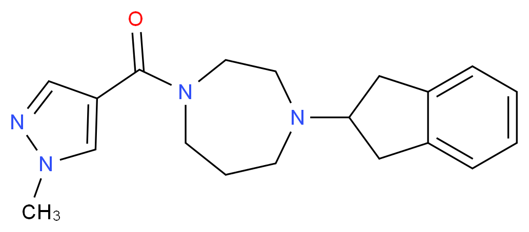 1-(2,3-dihydro-1H-inden-2-yl)-4-[(1-methyl-1H-pyrazol-4-yl)carbonyl]-1,4-diazepane_分子结构_CAS_)