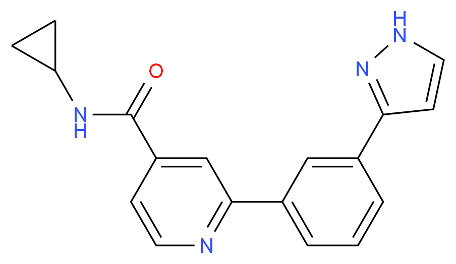 N-cyclopropyl-2-[3-(1H-pyrazol-3-yl)phenyl]isonicotinamide_分子结构_CAS_)