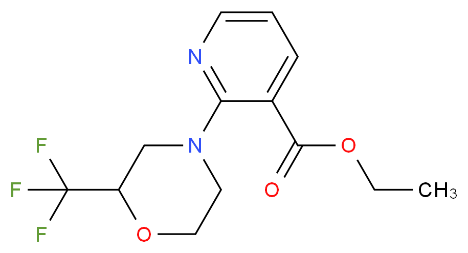 ethyl 2-[2-(trifluoromethyl)morpholin-4-yl]nicotinate_分子结构_CAS_)