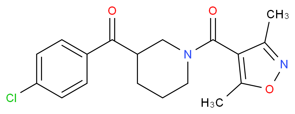(4-chlorophenyl){1-[(3,5-dimethyl-4-isoxazolyl)carbonyl]-3-piperidinyl}methanone_分子结构_CAS_)