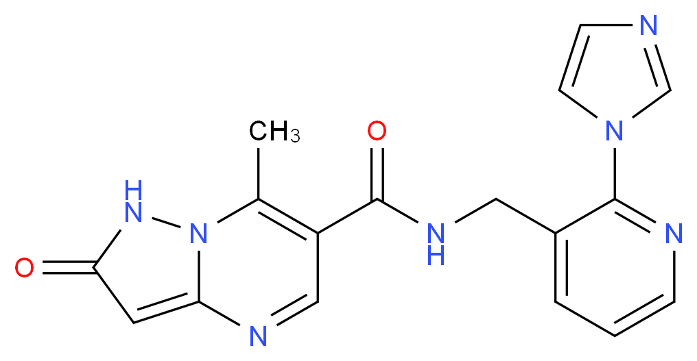 N-{[2-(1H-imidazol-1-yl)pyridin-3-yl]methyl}-7-methyl-2-oxo-1,2-dihydropyrazolo[1,5-a]pyrimidine-6-carboxamide_分子结构_CAS_)