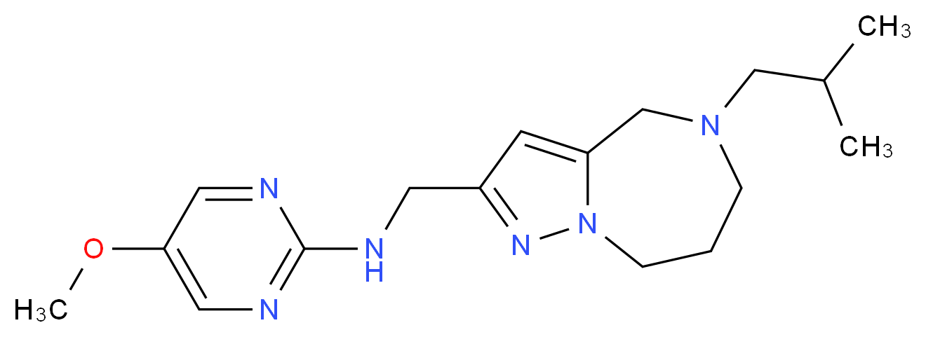 N-[(5-isobutyl-5,6,7,8-tetrahydro-4H-pyrazolo[1,5-a][1,4]diazepin-2-yl)methyl]-5-methoxypyrimidin-2-amine_分子结构_CAS_)
