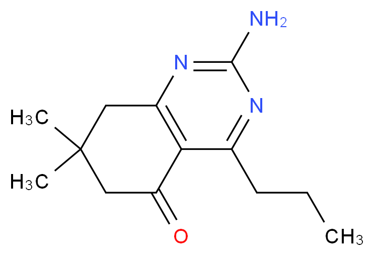 2-Amino-7,8-dihydro-7,7-dimethyl-4-propyl-5(6H)quinazolinone_分子结构_CAS_331966-05-3)