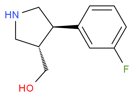 [(3S,4R)-4-(3-fluorophenyl)pyrrolidin-3-yl]methanol_分子结构_CAS_1260616-80-5